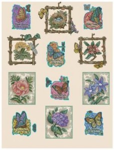 Схема Цветы и бабочки. Робин