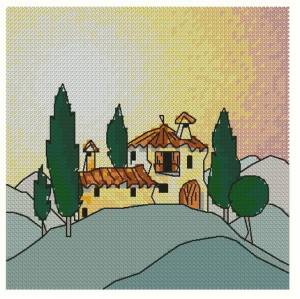 Схема Коттедж в Тоскании на холме