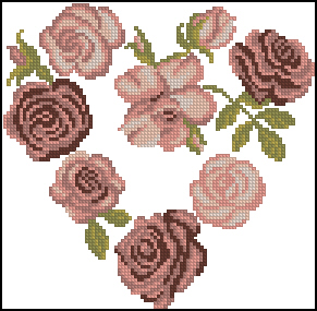 Схема Сердечко из роз
