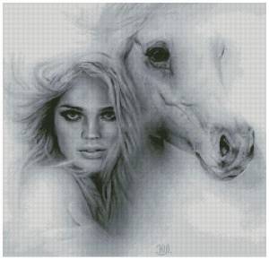 Схема Девушка с лошадью