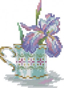 Схема Цветок в чашке. Ирис