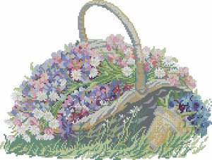 Схема Цветы в корзине