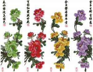 Схема Панели с восточными цветами