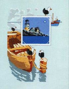 Схема Маяк и чайки на лодке