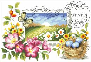 Схема Почтовая марка «Весна»