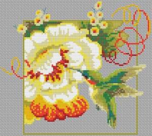 Схема Колибри и большой цветок