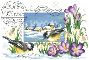 Схема Почтовая марка «Зима»