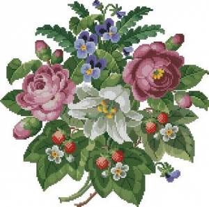 Схема Цветы и клубника