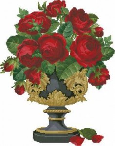 Схема Розы в черной вазе