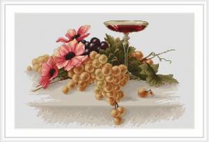 Схема Цветы и виноград