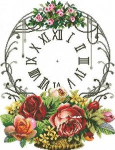 Схема Часы с розами
