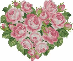 Схема Сердце из розовых роз