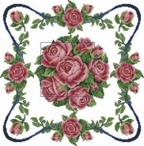 Схема Подушка с розами
