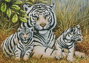 Схема вышивки «Семья тигров» (№73499)